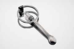 Clear Quartz 925 Silver Spoon: Oxidized Crystal Pendant Necklace