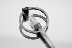 Clear Quartz 925 Silver Spoon: Oxidized Crystal Pendant Necklace