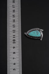 Chrysocolla Triangle Pendant: Oxidized Sterling Silver, Gemini Zodiac