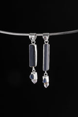 Sterling Silver Gemstone Pendant: Moonstone, Tourmaline, Quartz & Sapphire