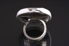 Adjustable Sterling Silver Ring: Ruby in Mica Quartz Matrix, Unisex