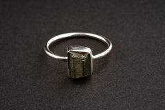 Watermelon Tourmaline Ring 925 Sterling Silver 2mm Stack Band Green Pink Core Crystal Heart Chakra Jewelry Gift Size 6 1/4