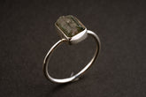 Gem Green Tourmaline Sterling Silver Ring with Pink Core - Size 6 1/4