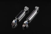 Sterling Silver Gemstone Pendant: Moonstone, Tourmaline, Quartz & Sapphire