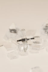 Oxidized Sterling Silver Ring: Raw Himalayan Aquamarine, Hammered Texture, Size 8 3/4