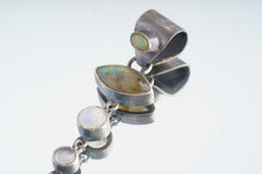 Sterling Silver Celestial Pendant: Opal, Labradorite, Moonstone & Quartz