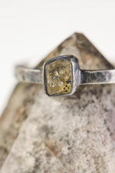 Lustrous Luminary - Sterling Silver Ring with Herkimer Diamond - Size 7 US - NO/02