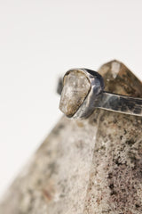 Lustrous Luminary - Sterling Silver Ring with Herkimer Diamond - Size 4 US - NO/07
