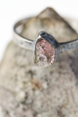 Enchanted Spectrum - Sterling Silver Ring with Watermelon Tourmaline - Size 5 1/2 US - NO/04