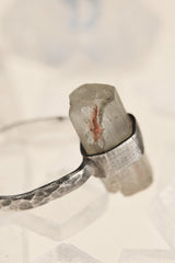 Torrington Treasure: Textured & Oxidised Sterling Silver Ring with Raw Australian Aquamarine - Size 5 1/4 - NO/9