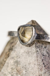 Lustrous Luminary - Sterling Silver Ring with Herkimer Diamond - Size 8 1/2 US - NO/06