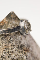 Lustrous Luminary - Sterling Silver Ring with Herkimer Diamond - Size 7 1/2 US - NO/06