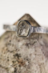 Lustrous Luminary - Sterling Silver Ring with Herkimer Diamond - Size 6 1/2 US - NO/05