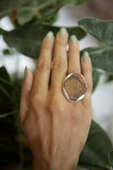 Tiger Eye Ring 925 Sterling Silver Adjustable Waved Bezel Solar Plexus Chakra Courage Protection Gift