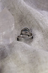 Adjustable Oval Larimar Sterling Silver Ring - Size 5-12