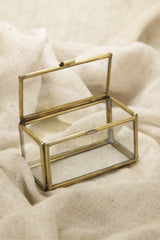 Handcrafted Gold-Toned Brass & Glass Gem Display Box