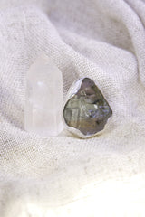 Adjustable Sterling Silver Ring: Green Amethyst, Unisex Size 5-12