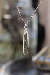 Sterling Silver Himalayan Quartz Pendant: Opal Accent, Sand Texture