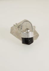 Sterling Silver Brown Dravite Tourmaline Pendant with Herkimer Diamond