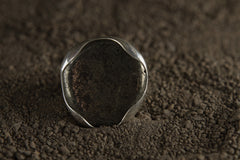 Adjustable Sterling Silver Pyrite Ring - Unisex Size 5-12 US