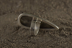 Teardrop Labradorite Ring 925 Sterling Silver Adjustable Waved Bezel Third Eye Chakra Aurora Flash Gift