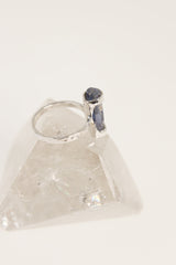 Australian Kyanite Sterling Silver Ring - Hammered Finish - Size 4 3/4