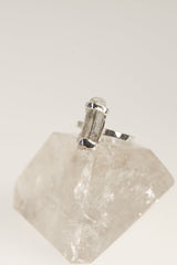 Raw Aquamarine Sterling Silver Ring - Hammered Band, Size 5 1/2
