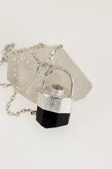 Sterling Silver Tourmaline Diamond Pendant: Sand Texture Finish