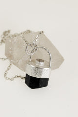Tourmaline Herkimer Diamond Pendant 925 Sterling Silver Necklace Sand Texture Root Crown Chakra Jewelry Gift