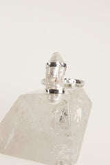 Hammered Sterling Silver Mother of Pearl Ring - Size 10 US