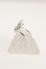 Hammered Sterling Silver Mother of Pearl Ring - Size 10 US