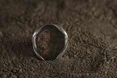 Adjustable Sterling Silver Pyrite Ring - Unisex Size 5-12 US