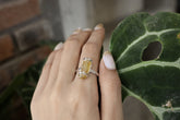 Sterling Silver Amber Fossil Ring: Hammered Band, Size 9 3/4
