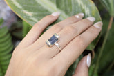 Raw Australian Kyanite Ring: Hammered Sterling Silver, Size 4 1/2
