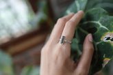 Watermelon Tourmaline Ring 925 Sterling Silver Hammered Band Heart Chakra Virgo Gemini Jewelry Gift Size 7