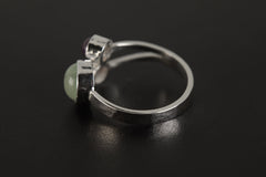 Amethyst & Aquamarine Sterling Silver Ring - Adjustable Size 5-10