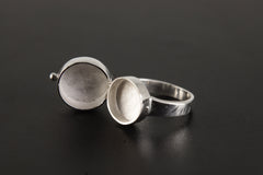 Sterling Silver Capsule Ring: Australian Opal Stash Box