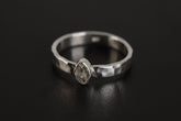 Petite Herkimer Diamond Ring: Hammered Sterling Silver Stack Band