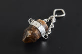 Hammered Sterling Silver Brown Tourmaline Pendant - Handmade Crystal Jewelry