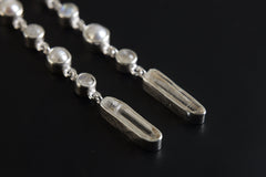 Lightning Ridge Opal, AAA Grade Larimar, Pearl, Moonstone & Quartz Point - Sterling Silver High Polish and Hammer Texture