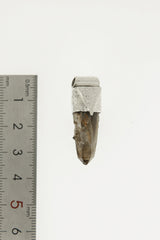 Torrington Citrine Quartz Stack Pendant shown beside a ruler for scale with 925 silver cap and golden crystal point.