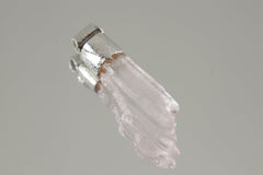 Kunzite Crystal Pendant - Organic Sterling Silver Stack Necklace