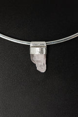 Kunzite Stack Pendant: Light Pink Spodumene, Sterling Silver, Heart Chakra
