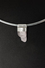 Kunzite Stack Pendant: Light Pink Spodumene, Sterling Silver, Heart Chakra