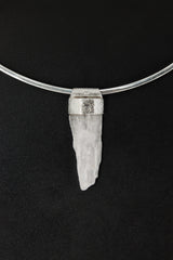 Spodumene Crystal Stack Pendant: Organic Sterling Silver, Spiritual Clarity