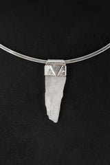 Spodumene Crystal Stack Pendant: Organic Sterling Silver, Spiritual Clarity