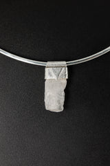 Kunzite Crystal Pendant: Sterling Silver Spodumene, Crown Chakra
