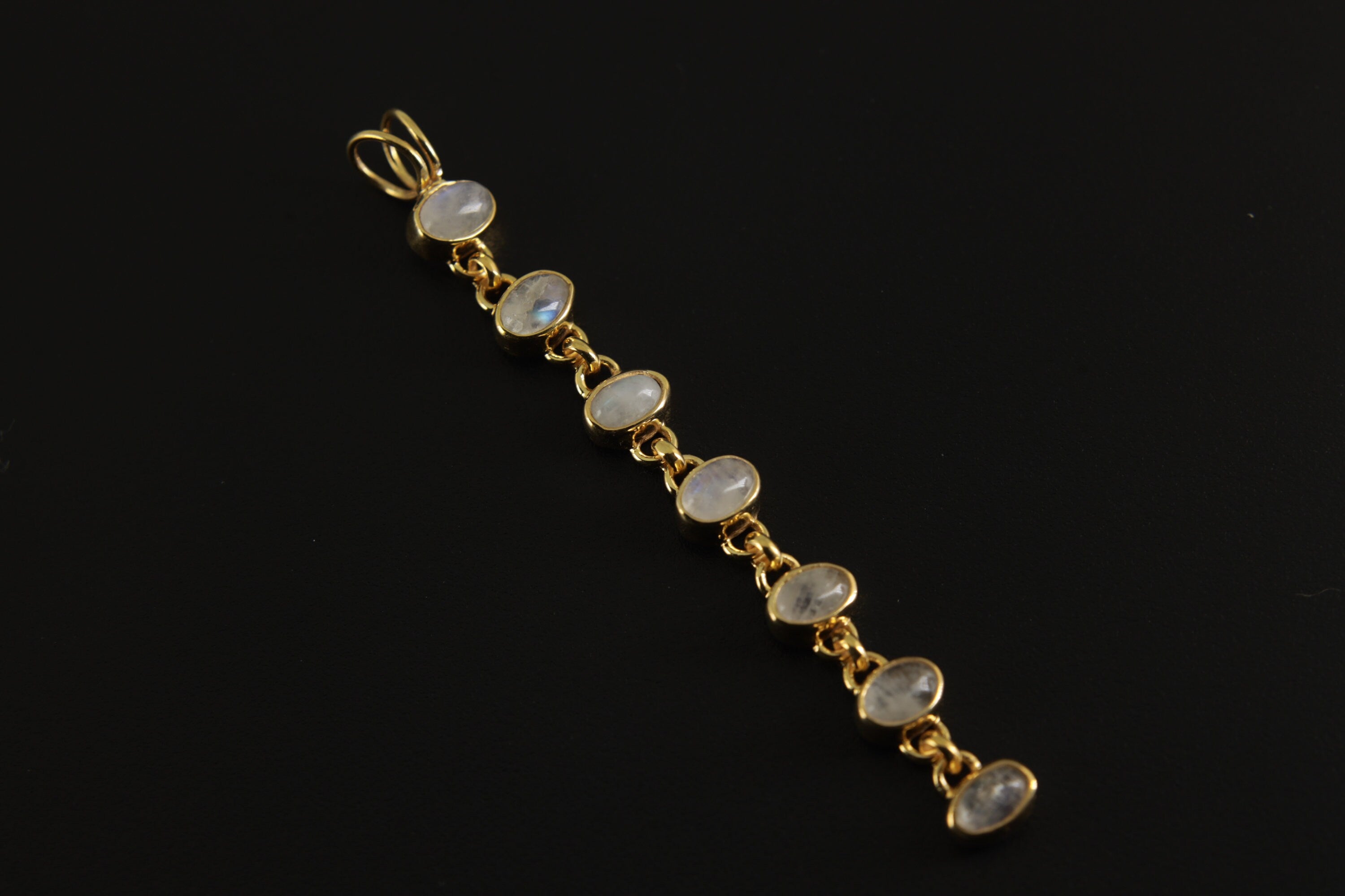 Gold-Plated Sterling Silver Moonstone Pendant: Crown Chakra Jewelry
