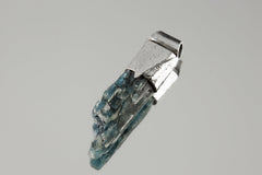 Australian Ocean Kyanite Stack Pendant shown on light background with natural blue mineral texture and silver cap.