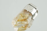 Natural Phantom Citrine Quartz Pendant: Organic Sterling Silver, Leo Zodiac
